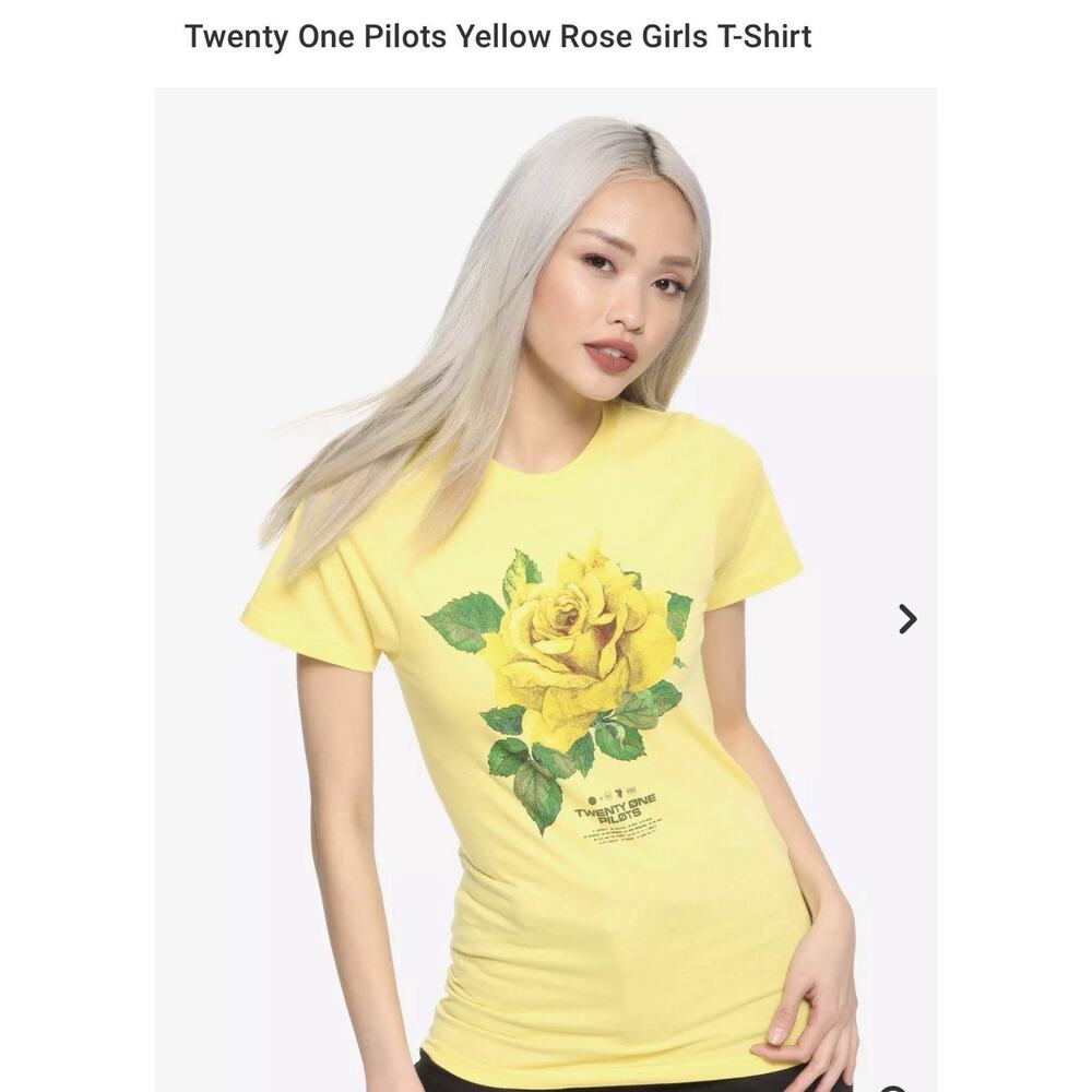 Twenty One Pilots Yellow Rose Girls Tee Size Large
